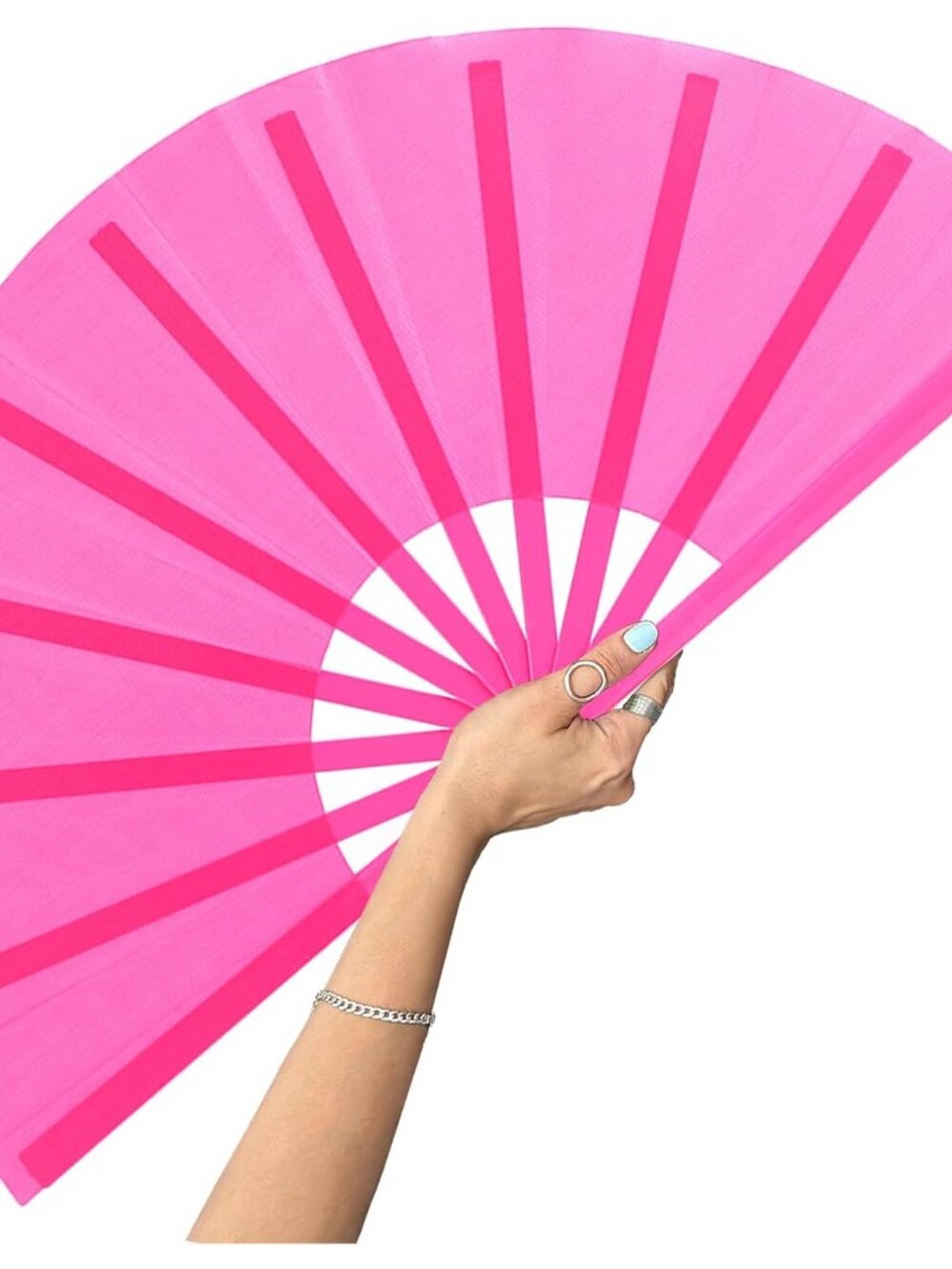 13inch Large Rave Fan Popping Fan Clacking Fans for Line Dancing,Hand Fans for W